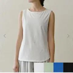 シサム工房✨新品タグ付き✨オーガニックコットンノースリーブトップ ホワイト