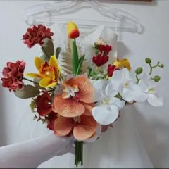 タイムsale　ブライダルブーケ　クラッチブーケ　アーティシャルフラワーブーケ