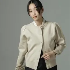 ナノユニバース　ライトスポンディッシュパールボタンカーディガンオフィスカジュアル