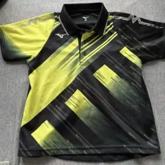 Mizuno ゲームシャツ 黒/黄緑 120