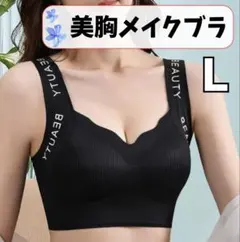 ブラ ノンワイヤー ナイトブラ パッド付き シームレス Ｌ ブラック
