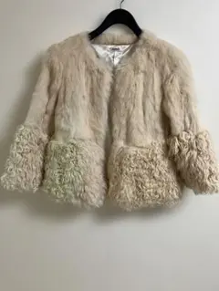 MARILYN MOON ベージュリアルファーコート Mサイズ ロンハーマン 