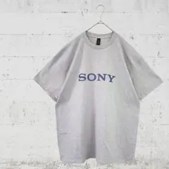 【XLサイズ】企業ロゴSONYTシャツグレー×ネイビーヴィンテージ好きに