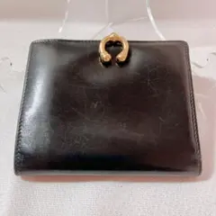 GUCCI グッチ二つ折り財布 ブラック ゴールド金具