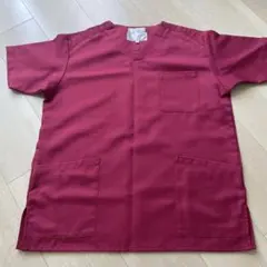 スクラブ ナース服 エンジ色 Mサイズのサムネイル