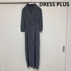 214.DRESS PLUS Mサイズ　ブルーグレー　パンツドレス