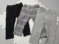 petit mainなど ベビー レギンス 80cm 3点セット