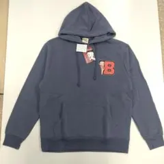 新品タグ付き　くすみブルー　Bロゴ　ベティちゃん　スウェットパーカー　Lサイズ