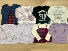 女の子 110cm 長袖 8点セット まとめ売り ユニコーン 保育園 紫 保育園