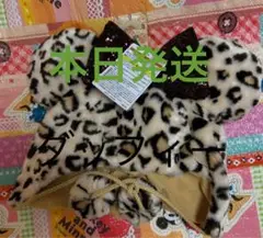 ヒョウ柄　ベージュ　茶色　ファンキャップ　ミニー　ディズニー　正規品