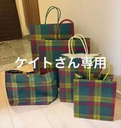 三越伊勢丹 チェック柄 ショップ袋 4枚 ミニトートバック セットのサムネイル