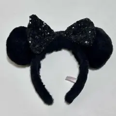 ディズニー ミニー カチューシャ スパンコールリボン ファー