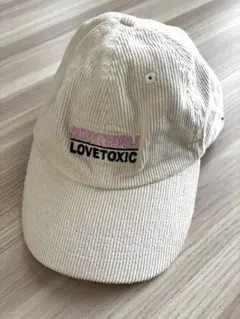 LOVETOXIC コーデュロイ キャップ 帽子　オフホワイトFree size