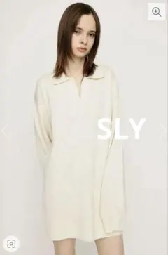 【美品】SLY COLLAR KNIT ショートワンピース