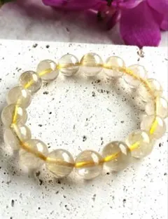 【高透明感】美品　ゴールドルチルクォーツブレスレット