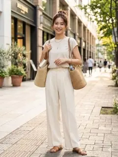 美品♡セオリー 洗えるフレンチスリーブブラウス ラベンダー24SS 