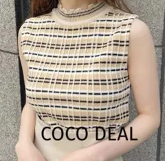 COCO DEAL ノースリーブ ニット チェック柄のサムネイル