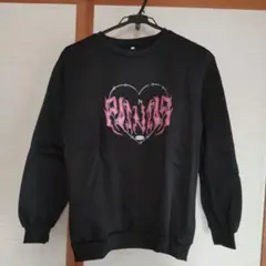 《黒 ハートプリント トレーナー 》 Sサイズ