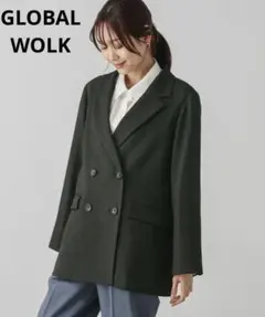 美品　グローバルワーク　お手入れらくらくSET UP Wジャケット　洗える