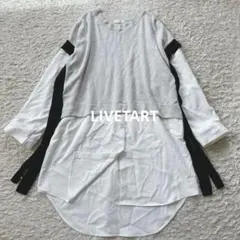 美品　livetart ニットドッキングブラウス　チュニック　重ね着　異素材のサムネイル
