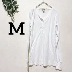 Lettuce Basic 【M】ホワイト長袖Tシャツ ワッフル素材