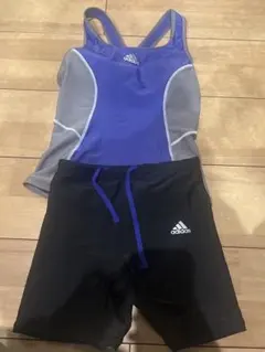 adidas 水着セット S 紫・黒