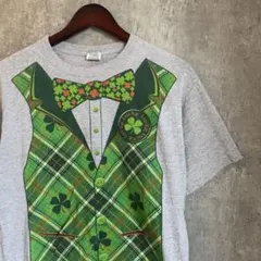 マ*２様 クローバー ベスト風 プリントTシャツ JERZEES M