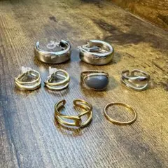 【スリーコインズ】 リング(ステンレス) イヤリングセット まとめ売り 6点