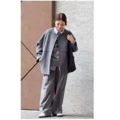 JOURNAL STANDARD スーパー140ビーバーノーカラーショートコートのサムネイル