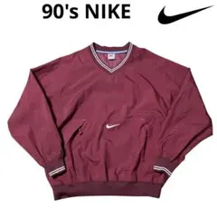 美品 90s Nike 銀タグ　ナイロンプルオーバー　センター刺繍　ナイキロゴ
