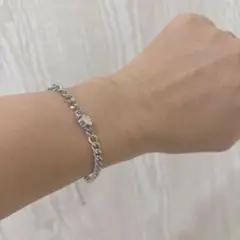 シルバーステンレスジルコニアブレスレット