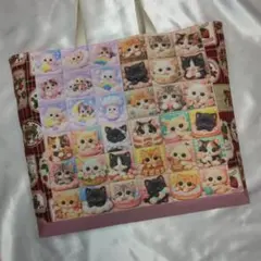 トート　ハンドメイド子猫(=^_^=)デザイン トートバッグ 　パネル【セール】のサムネイル
