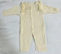 アイボリー リブ編みロンパース