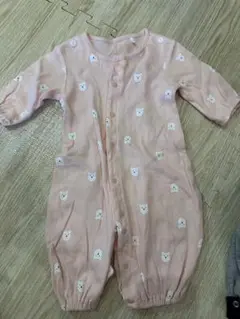 クマ柄 ピンクロンパース 70cm
