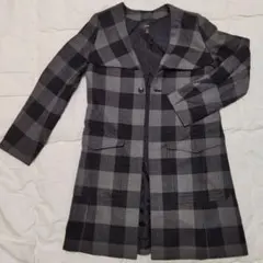 チェック柄チェスターコート green