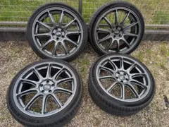 送料込み・TPMS付き】日産GTR R35中期純正ホイールタイヤ4本 AD09