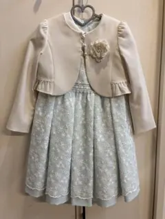 120cm ミントグリーン　ショパン　レースドレスとジャケットのセット