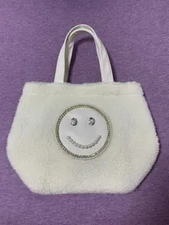 もも様　ECODECO エコデコ ボアトートバッグ　白　スマイル