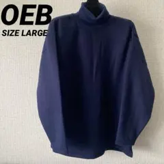 O.E.B. ネイビー タートルネックセーター フリース素材 L