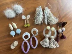 ハンドメイド ピアス 8点セット アクセサリー 大きめ