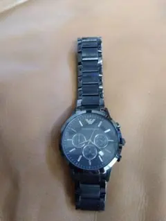 値下げ！EMPORIO ARMANI ブラック クロノグラフ 腕時計