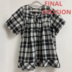 FINAL DECISION チェック柄 リネン混 半袖ブラウス チュニックのサムネイル