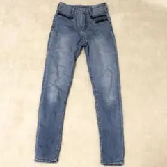 ハイウエストスキニーデニム ライトブルー