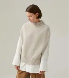 GALERIE VIE ファインウール ニット ベスト S ライトグレー