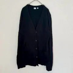 ユニクロ UNIQLO カーディガン Lサイズ メンズ ブラック コットン