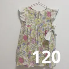 120cm / 花柄 ノースリーブ ワンピース キッズ 女の子 海外子供服