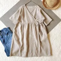 fog linen work ラップワンピース　ナチュラル　リネン100%のサムネイル