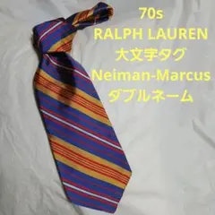 70's ラルフローレン Neiman-Marcus別注 大文字タグ ネクタイ