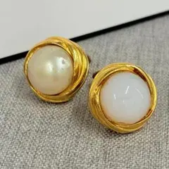 CHANEL シャネル フェイクパール イヤリング コメ アクセサリー ゴールド
