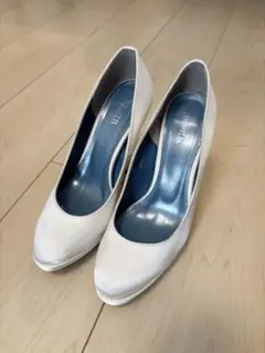BENIR ホワイト シルクサテン ブライダルヒール